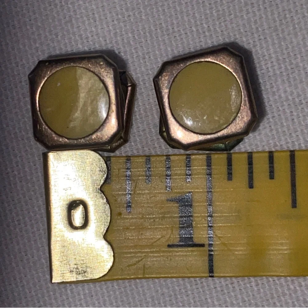 Antique‎ Lion Brand Brass Tone Snap Cufflinks